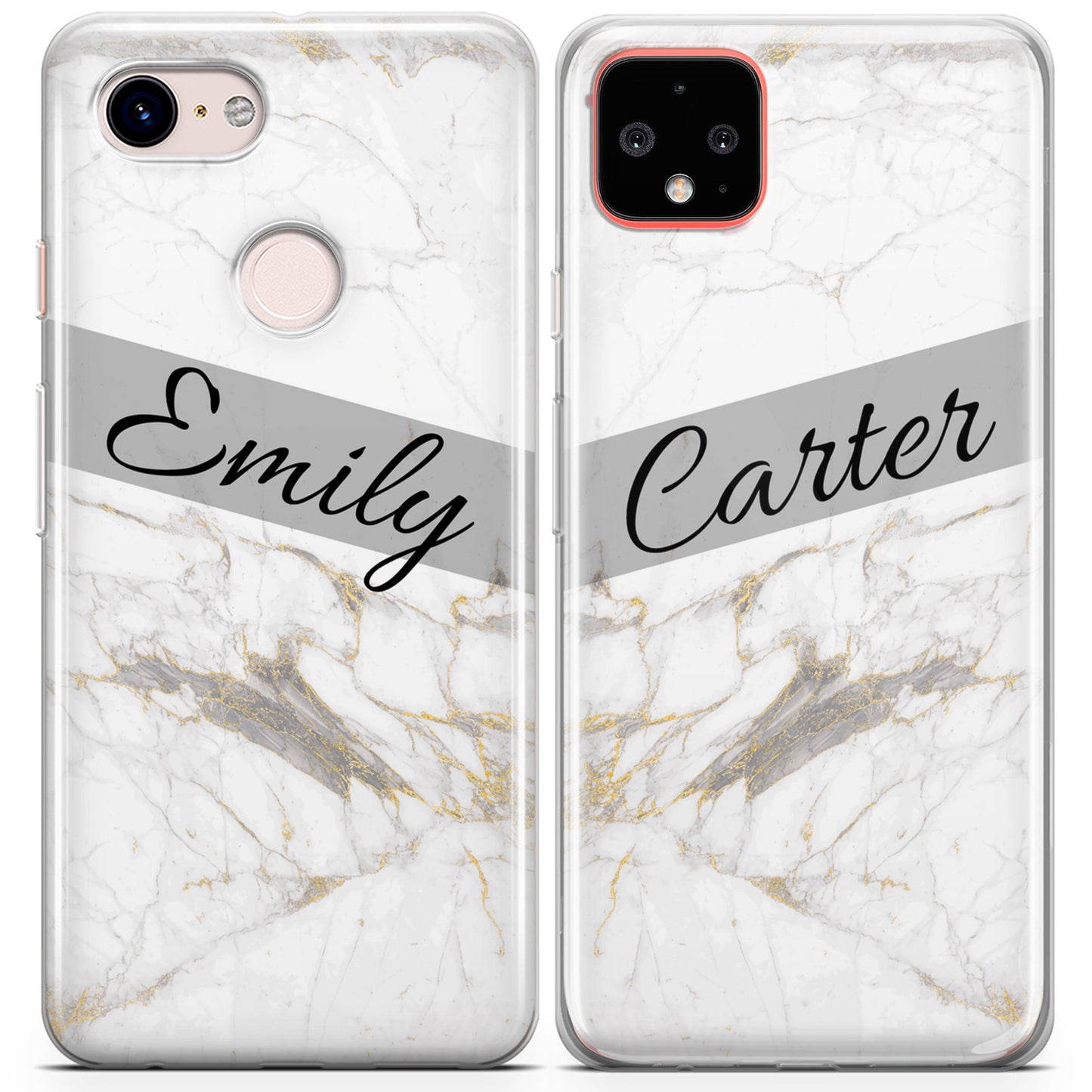 Cavka iPhone Couple Cases Marble Names