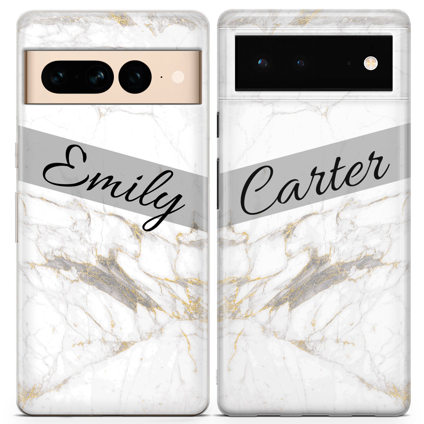 Cavka iPhone Couple Cases Marble Names