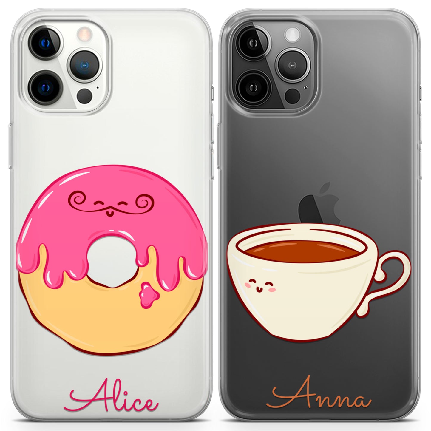 Cavka iPhone Couple Cases Donut and Coffee