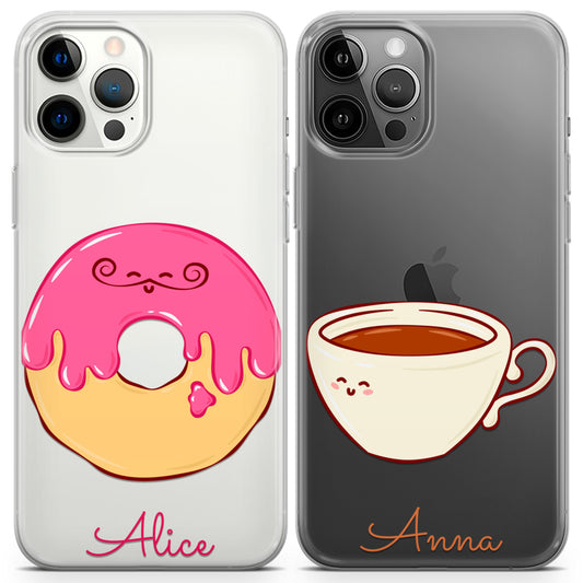 Cavka iPhone Couple Cases Donut and Coffee