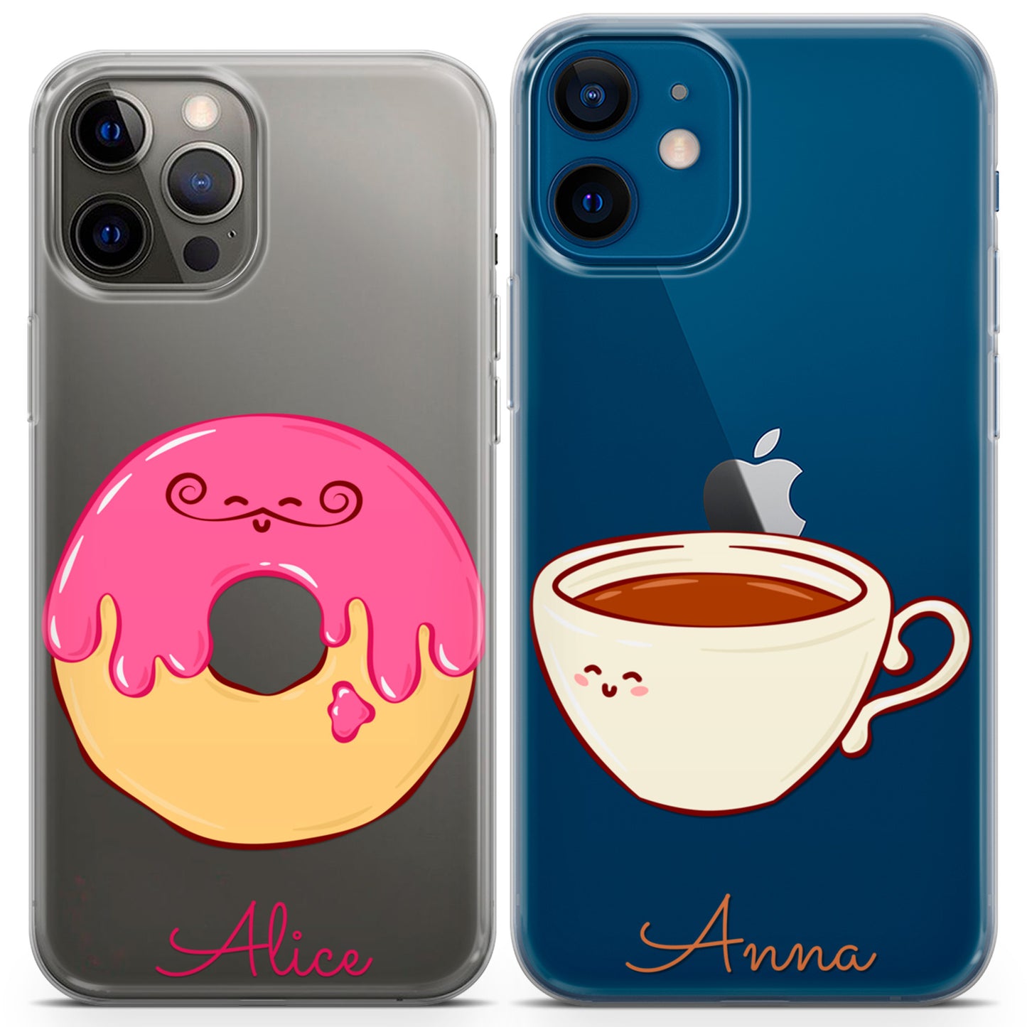 Cavka iPhone Couple Cases Donut and Coffee