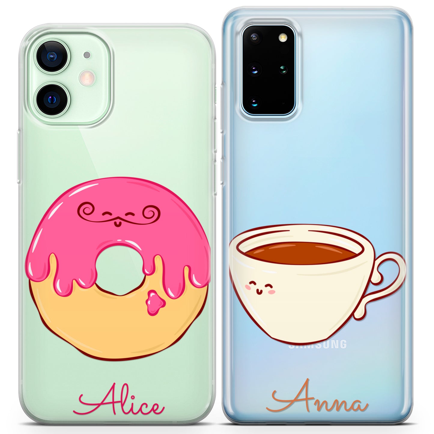 Cavka iPhone Couple Cases Donut and Coffee