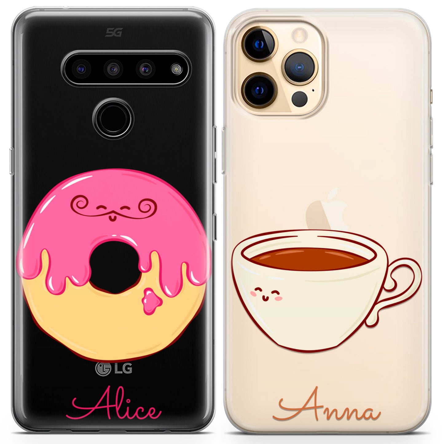 Cavka iPhone Couple Cases Donut and Coffee