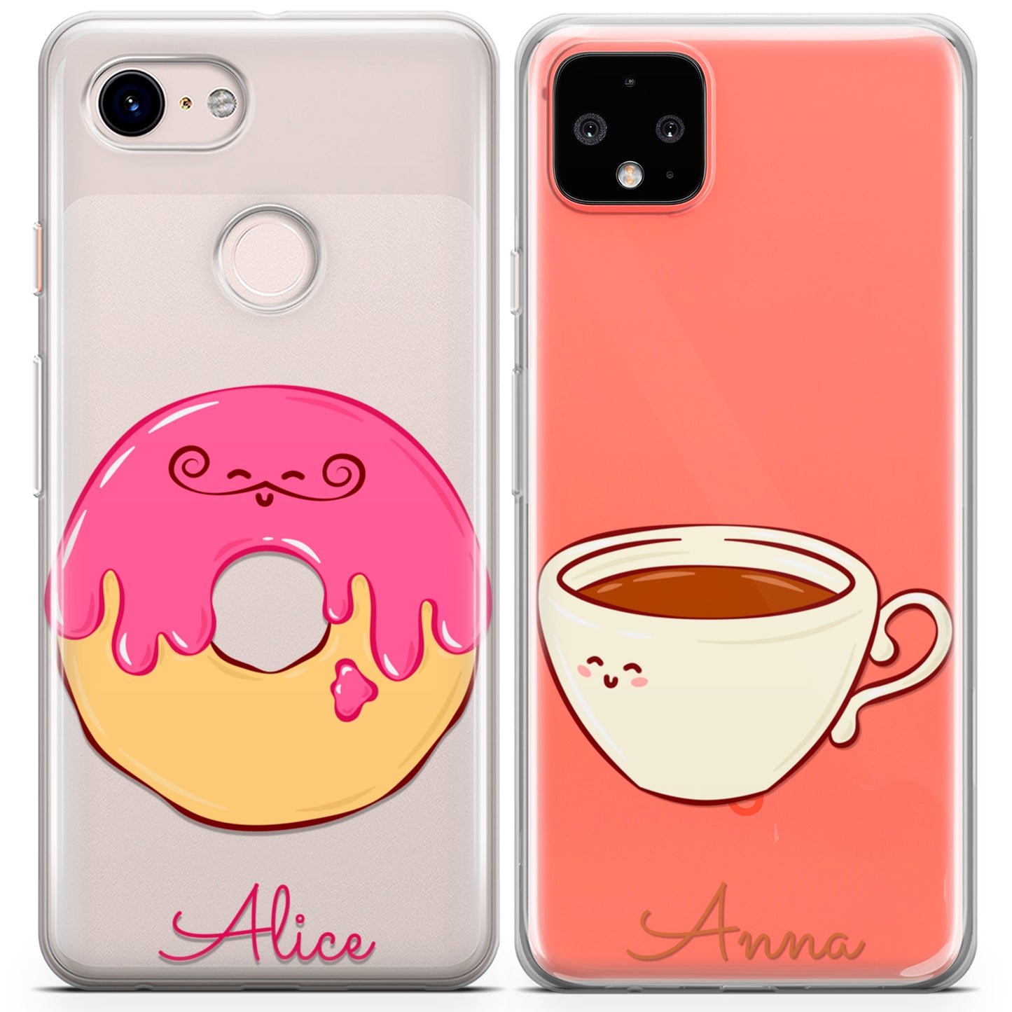 Cavka iPhone Couple Cases Donut and Coffee