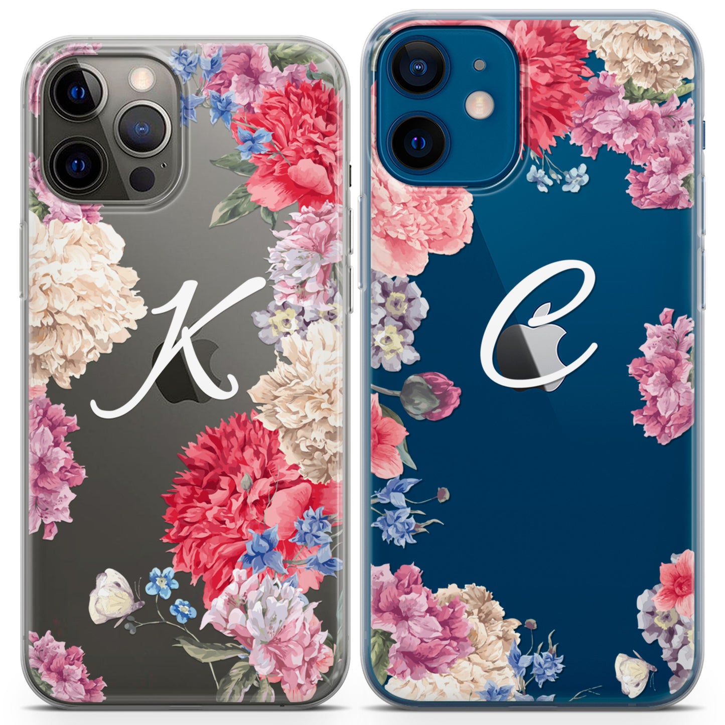 Cavka iPhone Couple Cases Pink Carnation Bloom