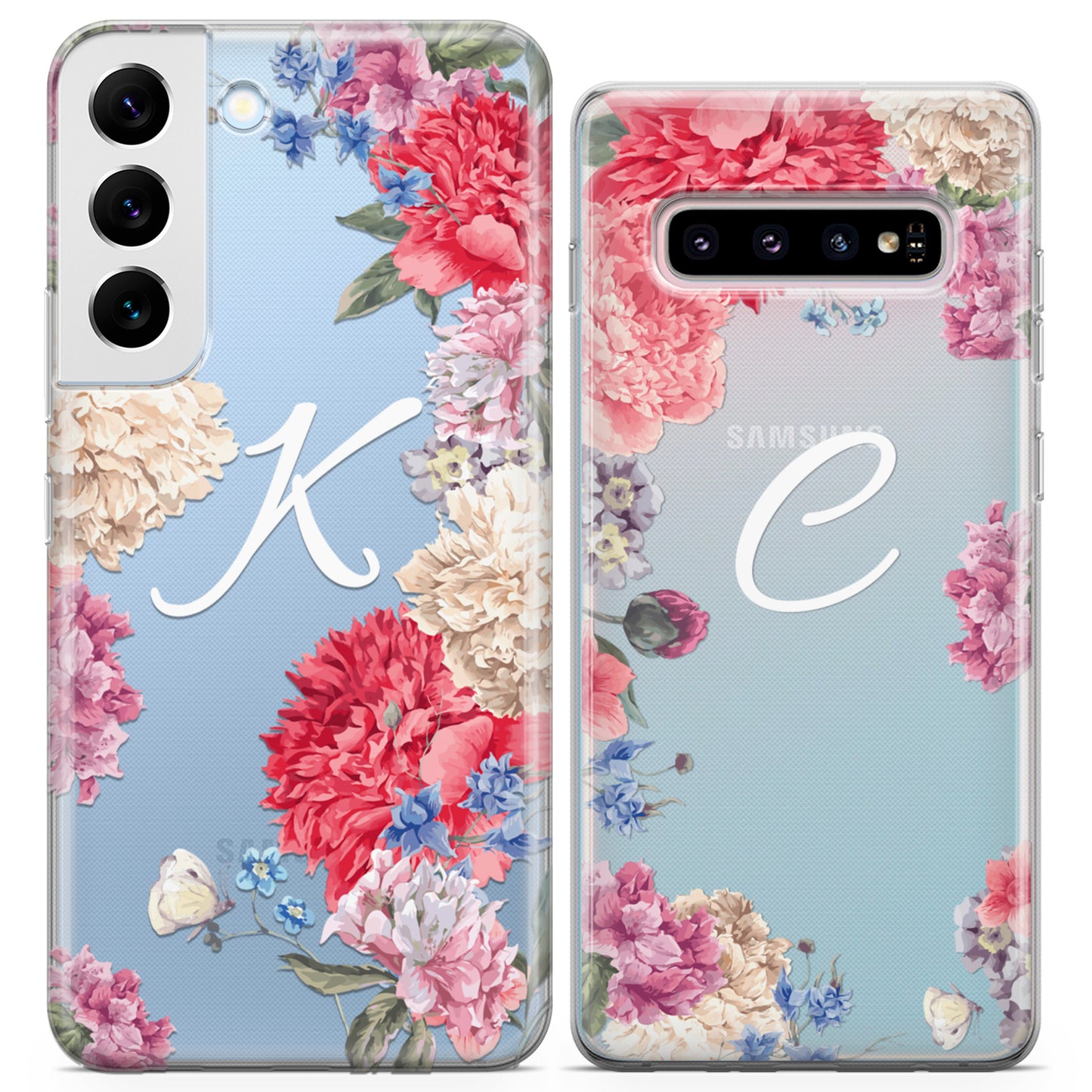 Cavka iPhone Couple Cases Pink Carnation Bloom