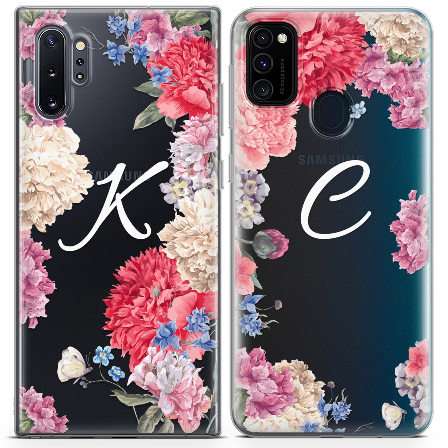 Cavka iPhone Couple Cases Pink Carnation Bloom