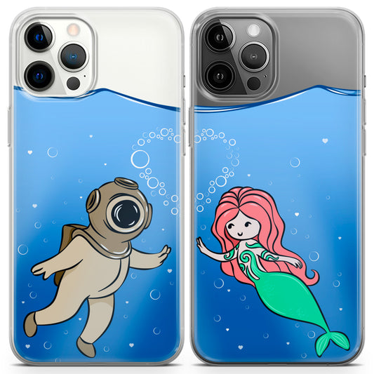 Cavka iPhone Couple Cases Mermaid and Diver