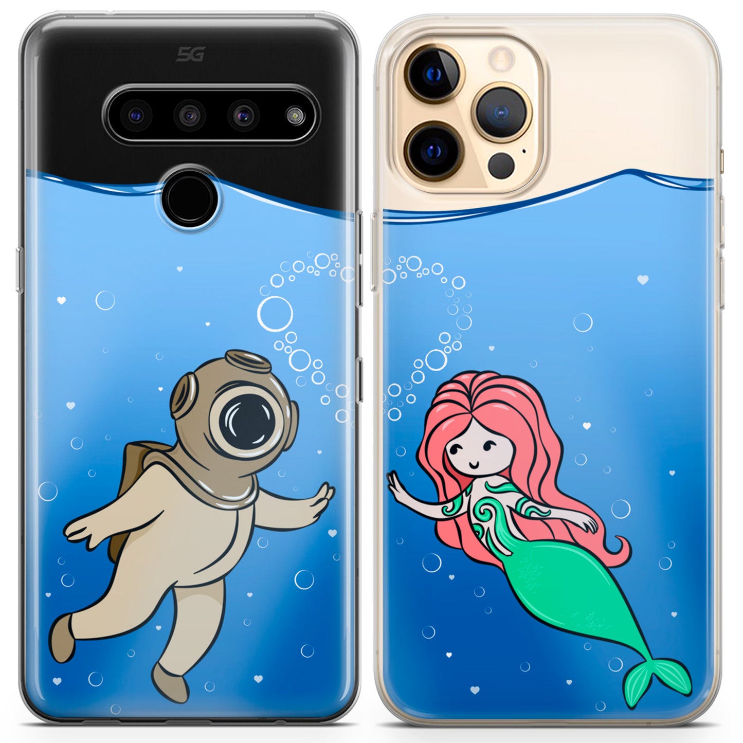 Cavka iPhone Couple Cases Mermaid and Diver