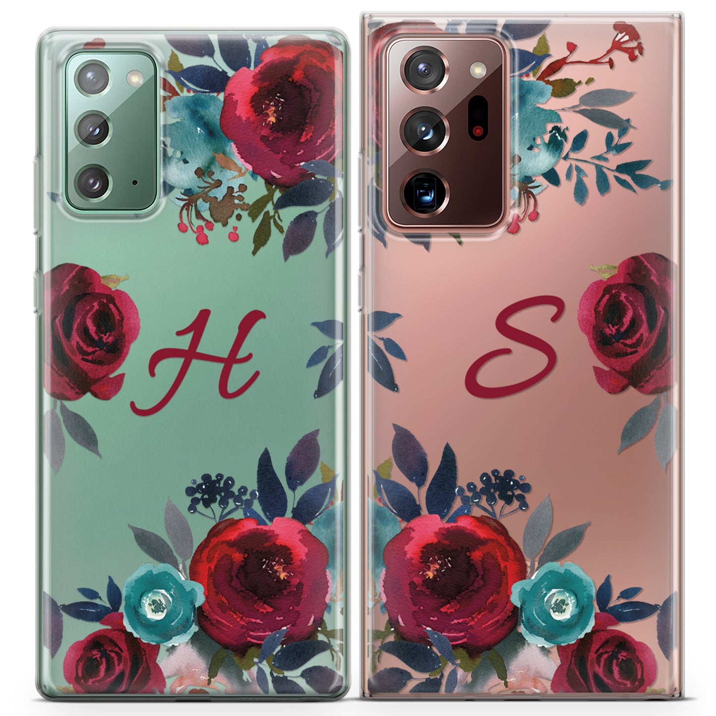 Cavka iPhone Couple Cases Burgundy Roses