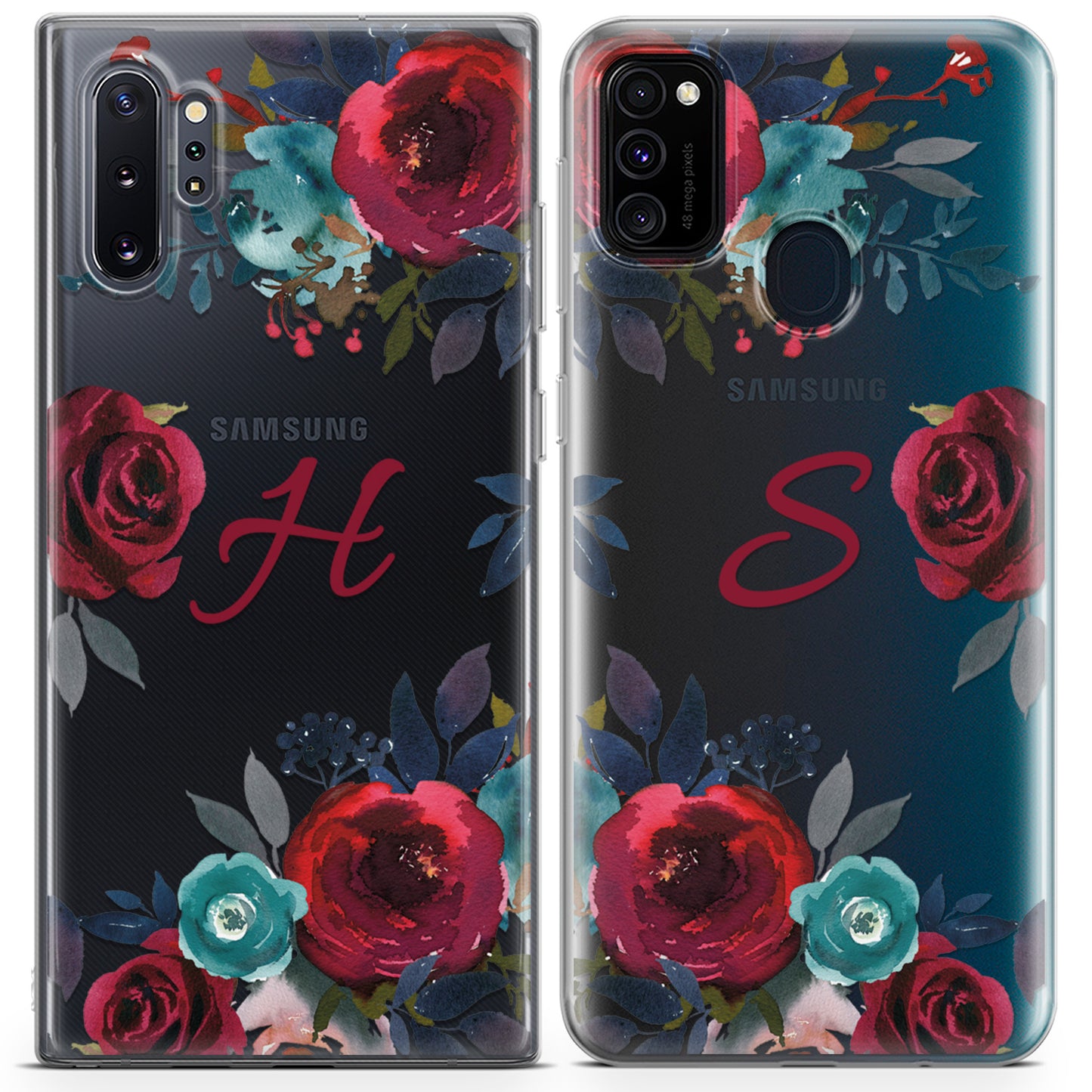 Cavka iPhone Couple Cases Burgundy Roses