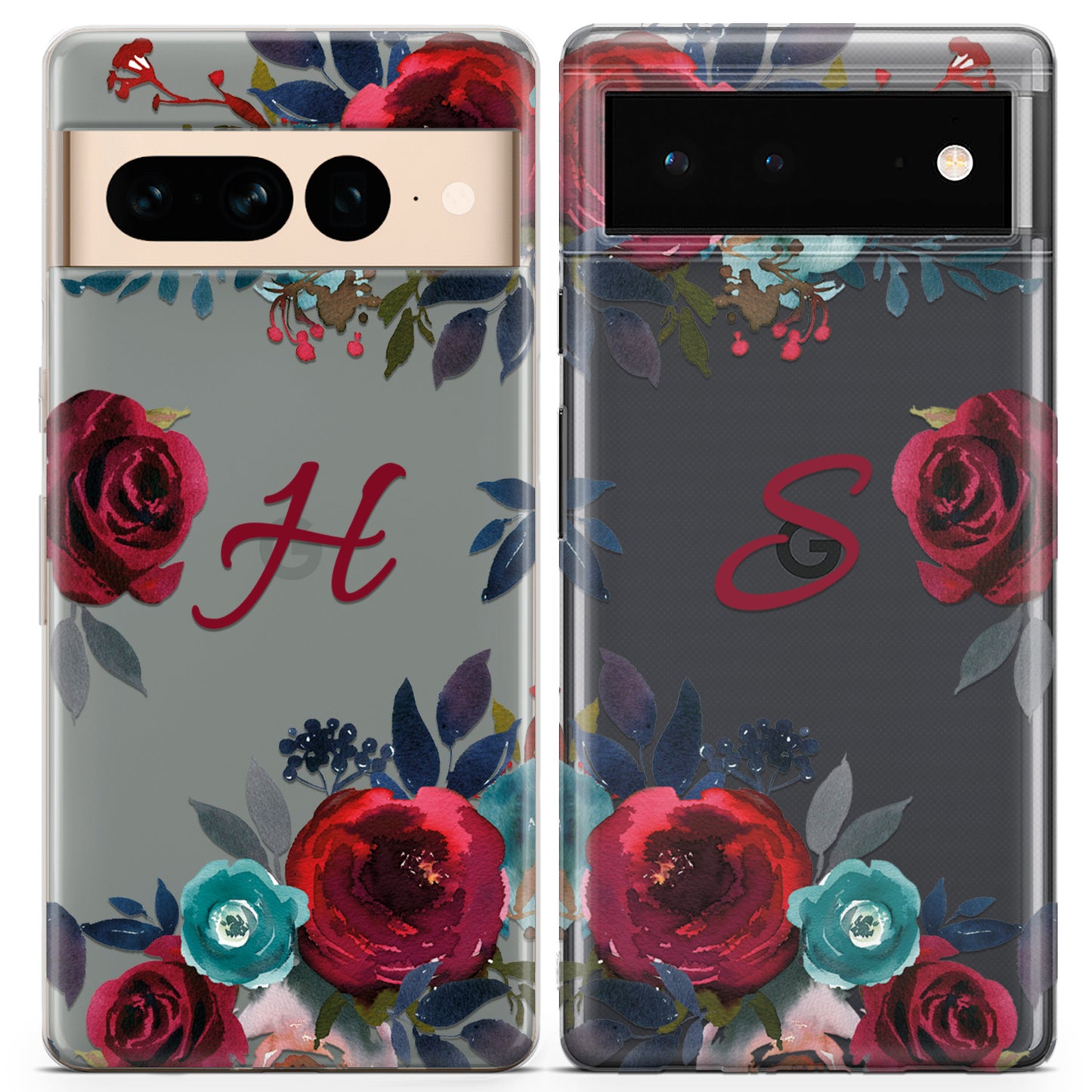 Cavka iPhone Couple Cases Burgundy Roses