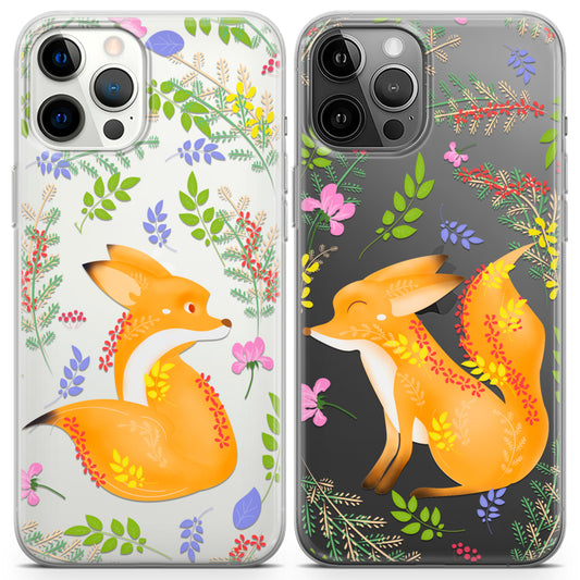 Cavka iPhone Couple Cases Woodland Foxes