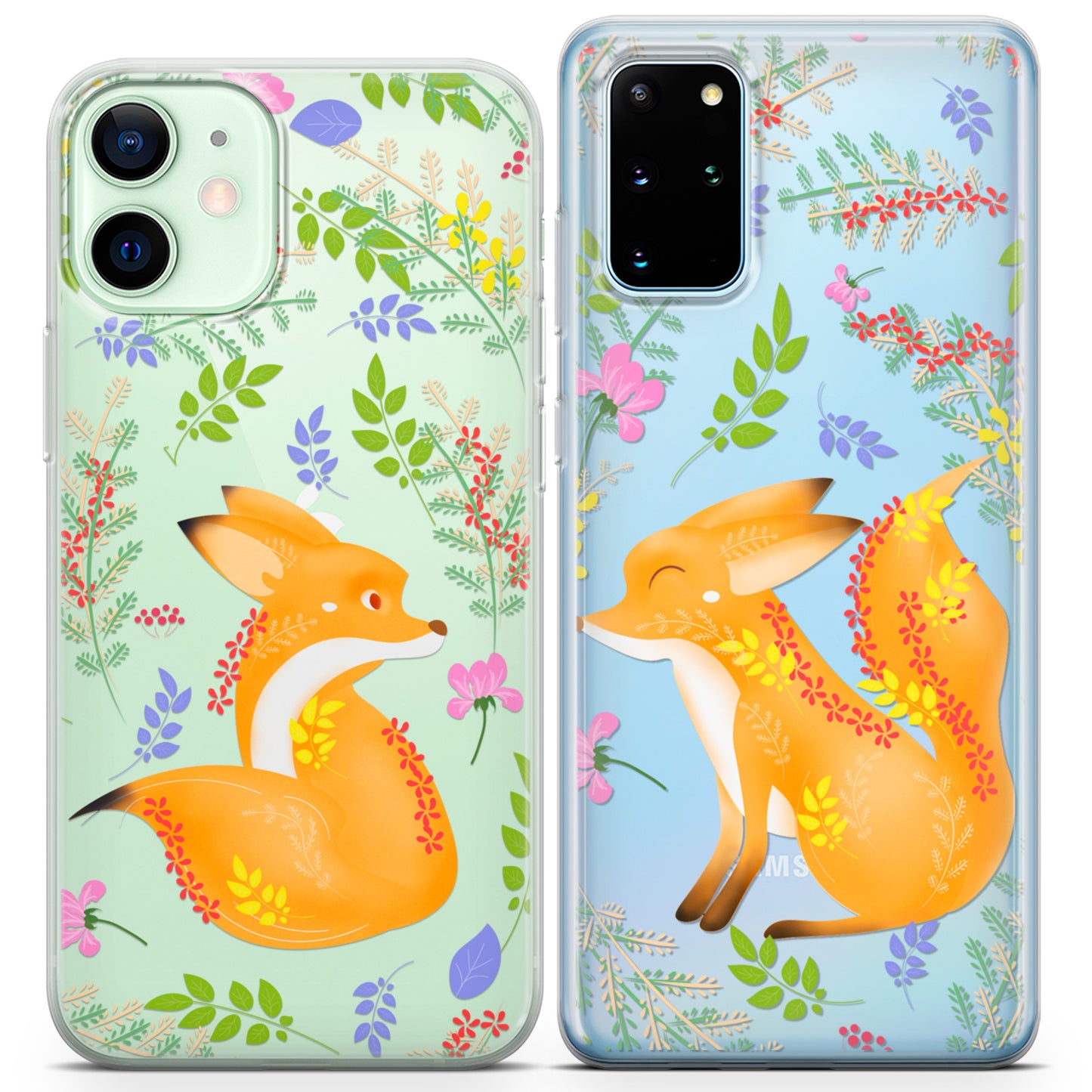 Cavka iPhone Couple Cases Woodland Foxes