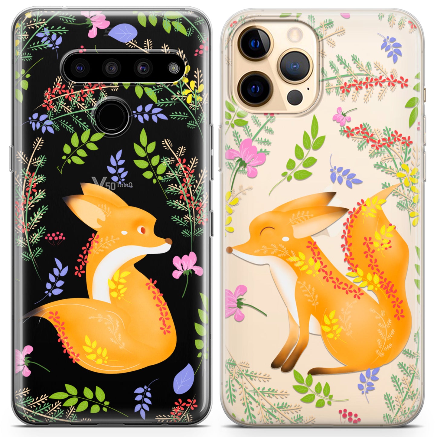 Cavka iPhone Couple Cases Woodland Foxes