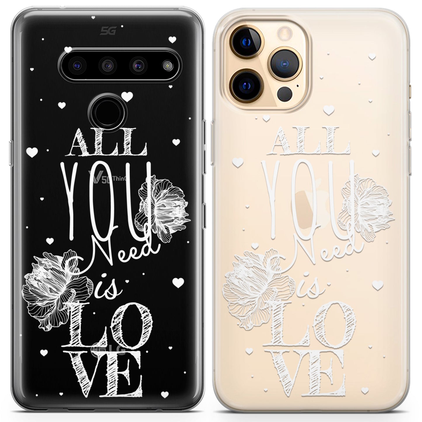 Cavka iPhone Couple Cases All You Need is Love Sketch