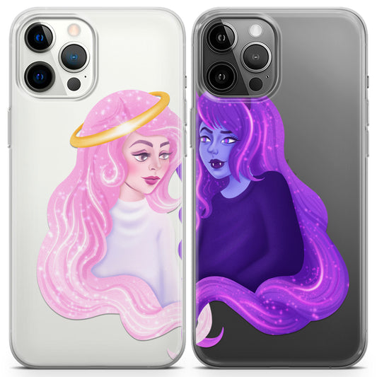 Cavka iPhone Couple Cases Demon and Angel Girls