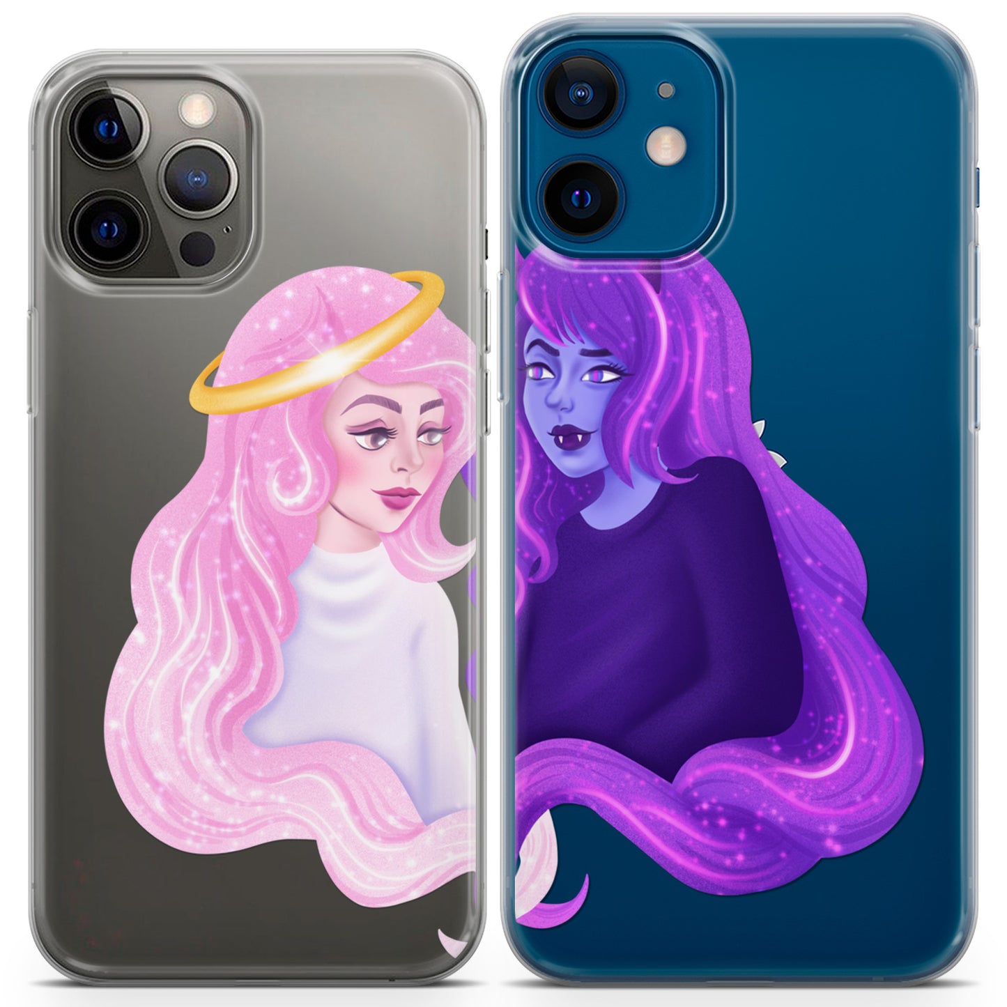 Cavka iPhone Couple Cases Demon and Angel Girls