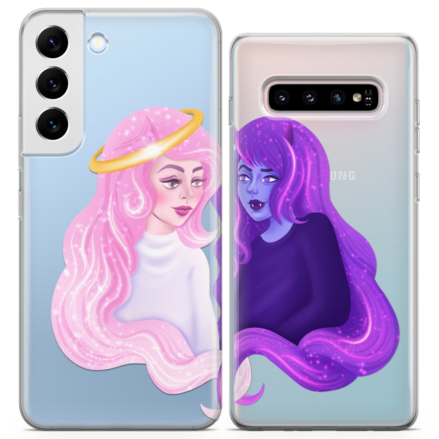 Cavka iPhone Couple Cases Demon and Angel Girls