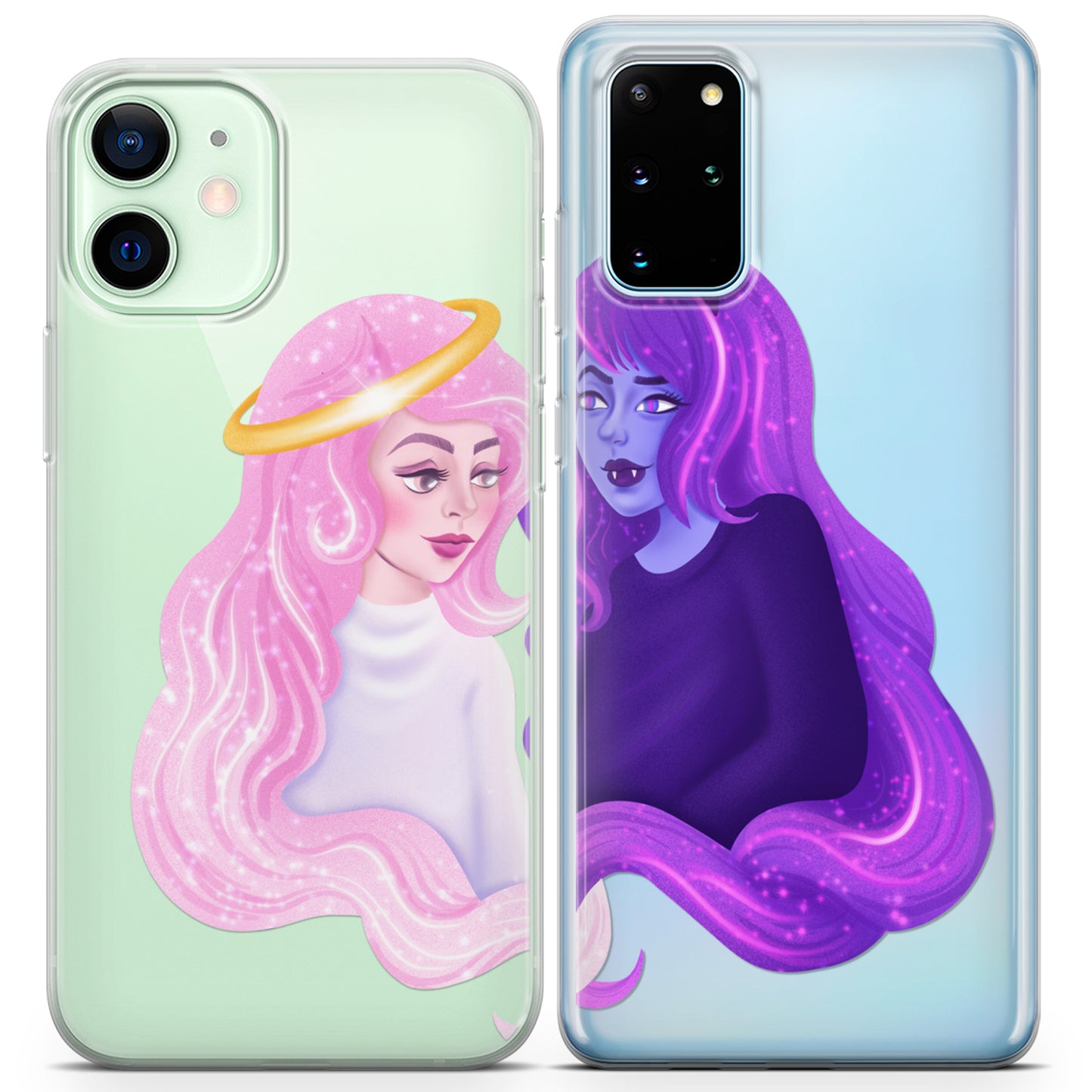 Cavka iPhone Couple Cases Demon and Angel Girls