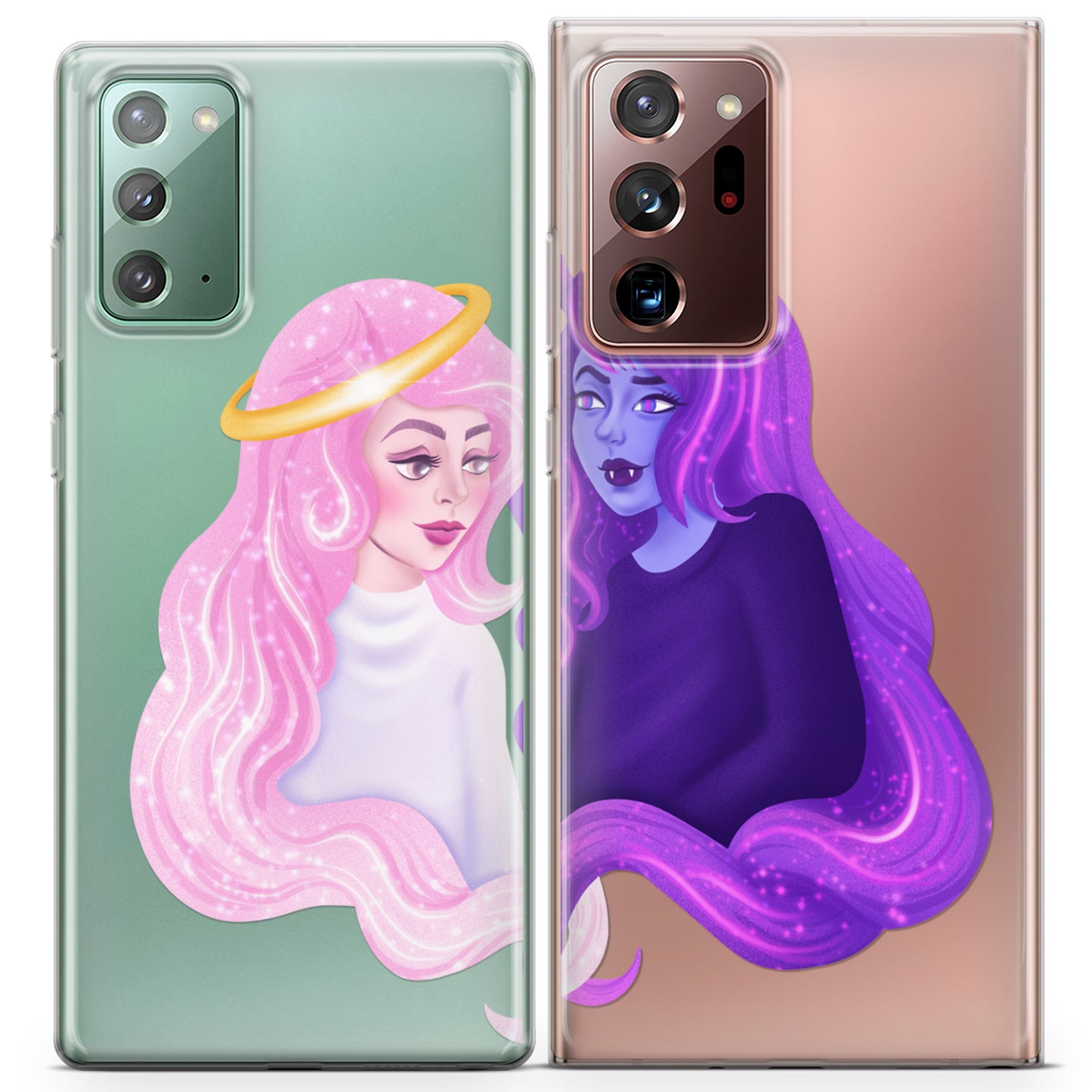 Cavka iPhone Couple Cases Demon and Angel Girls