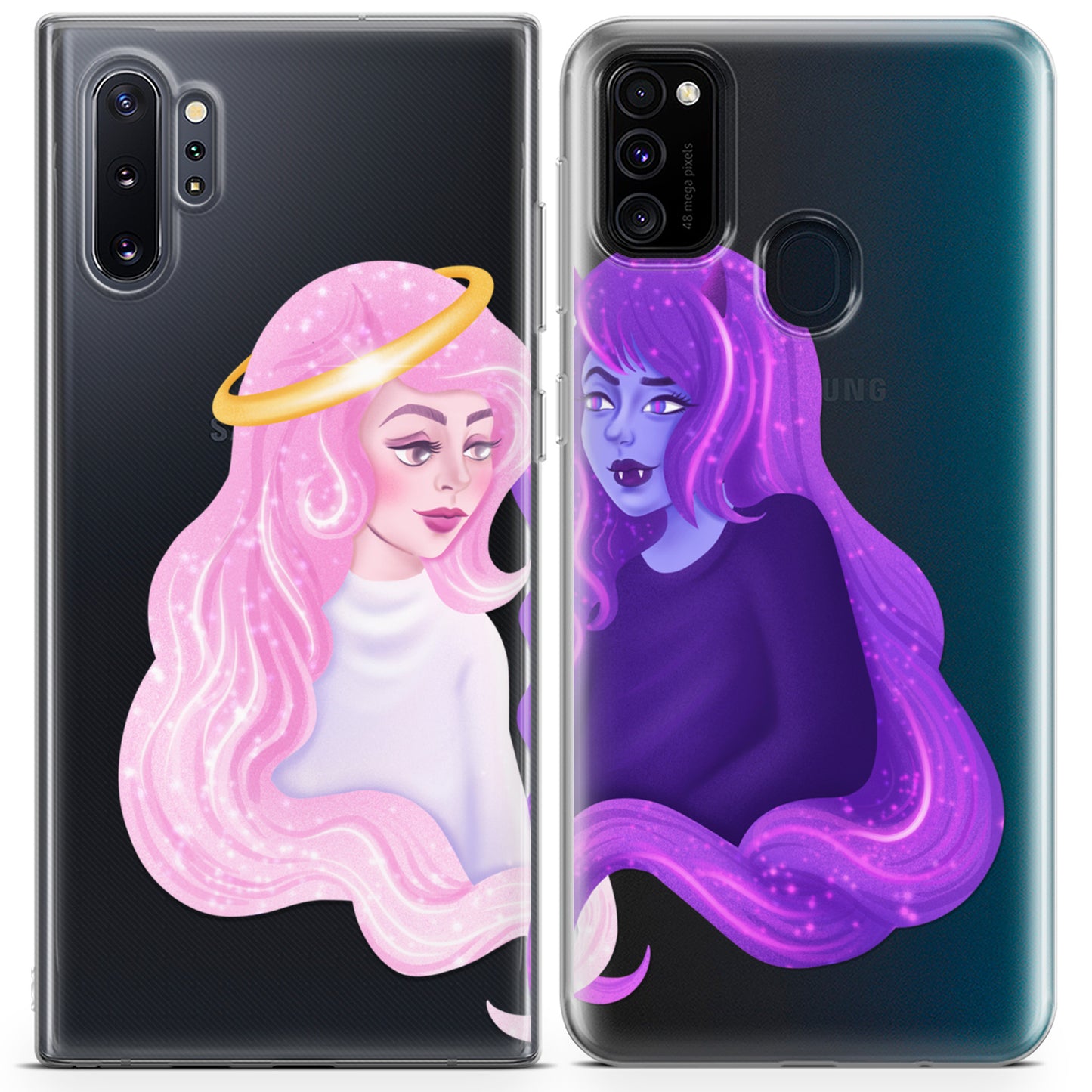 Cavka iPhone Couple Cases Demon and Angel Girls