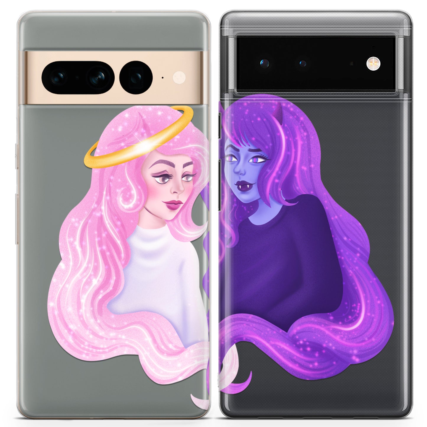 Cavka iPhone Couple Cases Demon and Angel Girls