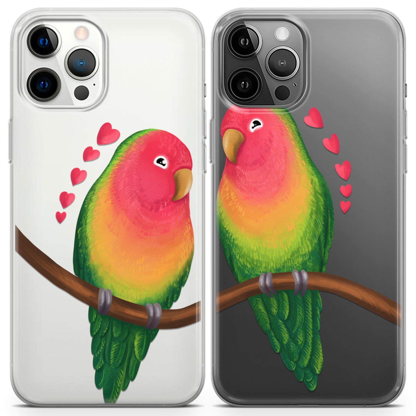 Cavka iPhone Couple Cases Lovebird Parrots