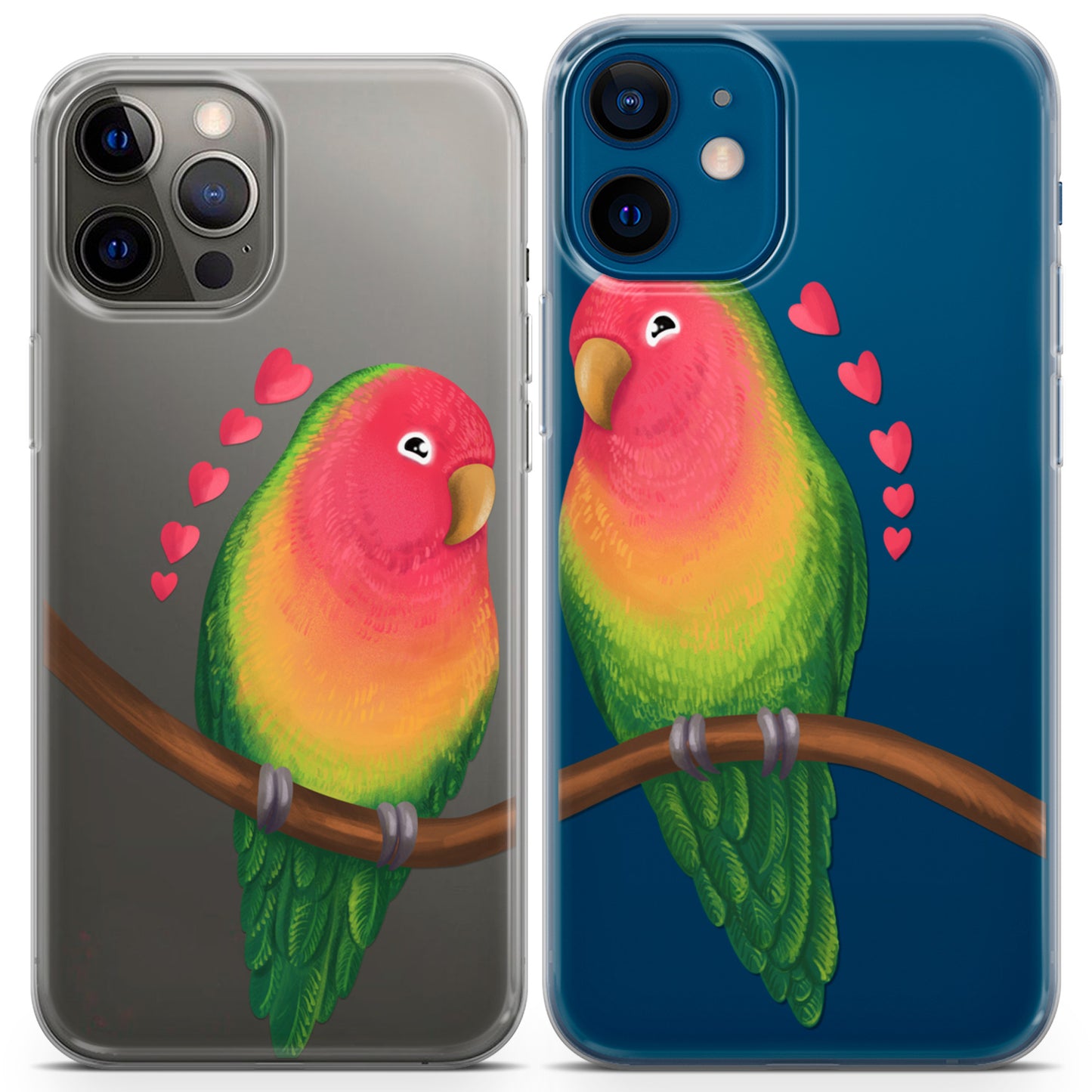 Cavka iPhone Couple Cases Lovebird Parrots