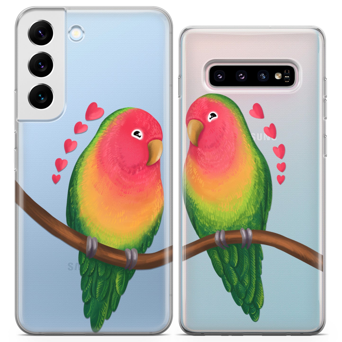 Cavka iPhone Couple Cases Lovebird Parrots