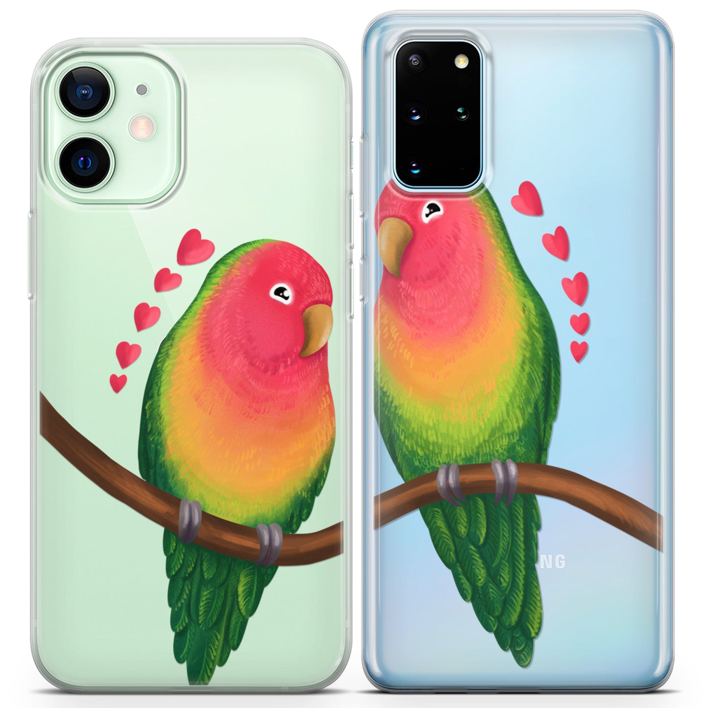 Cavka iPhone Couple Cases Lovebird Parrots