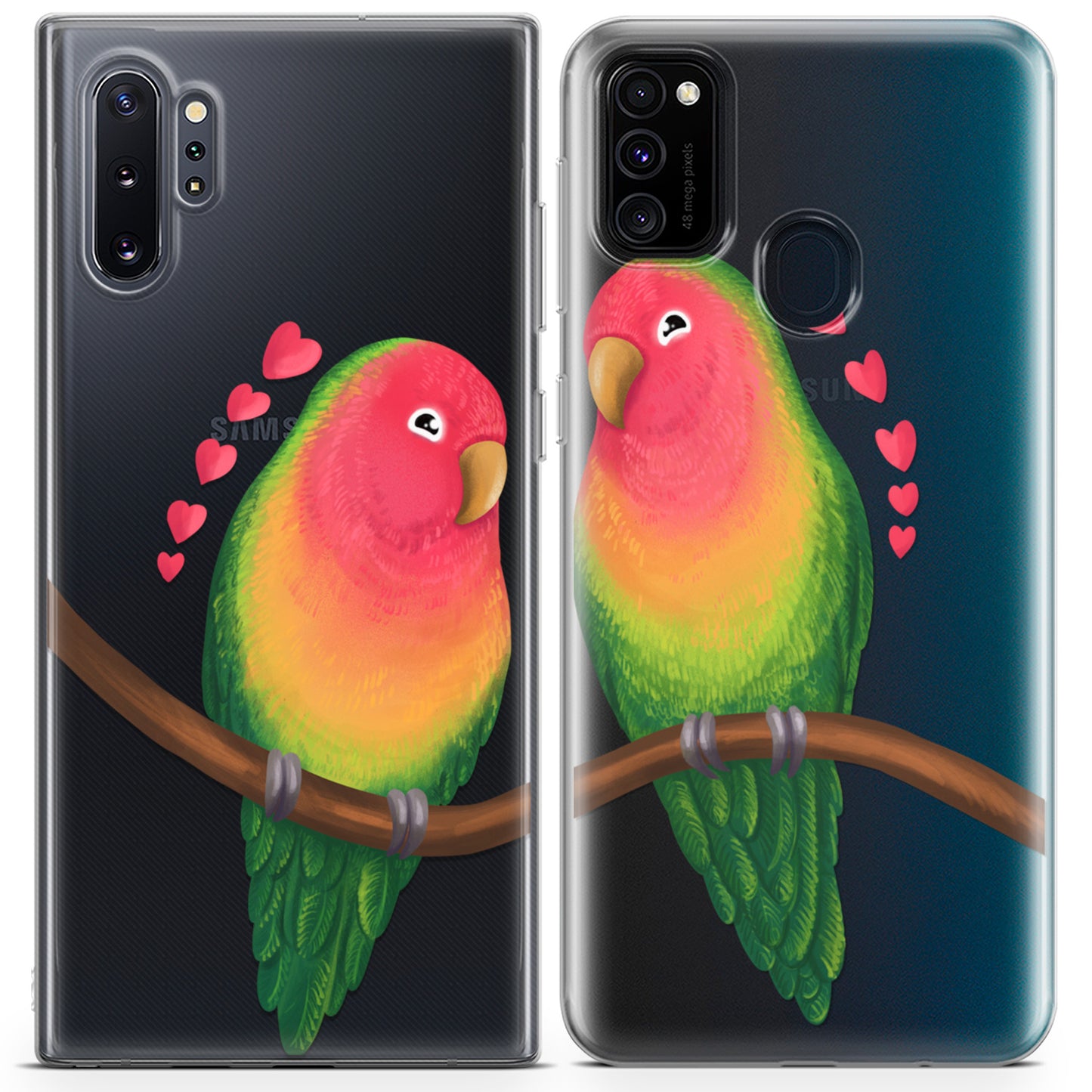 Cavka iPhone Couple Cases Lovebird Parrots