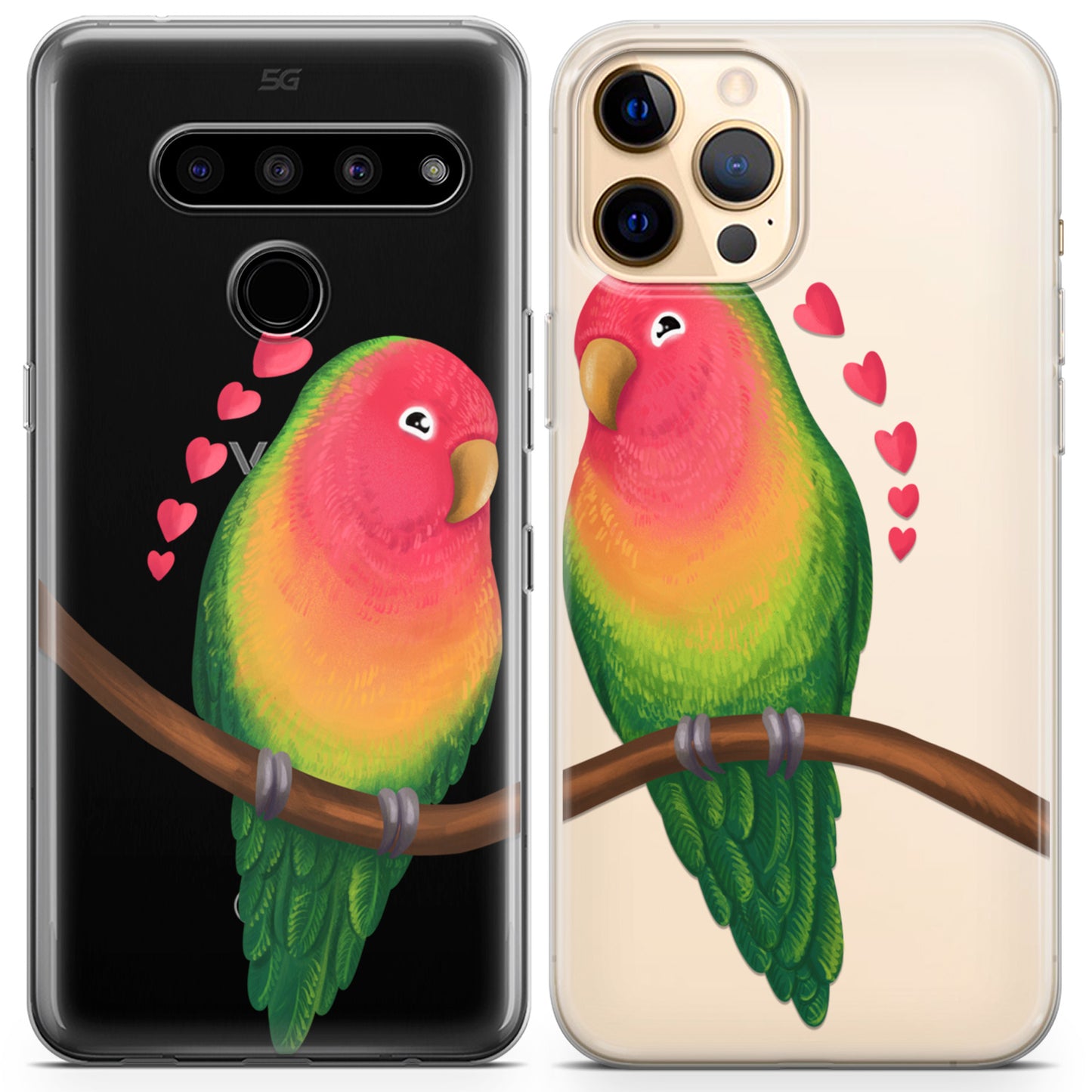 Cavka iPhone Couple Cases Lovebird Parrots