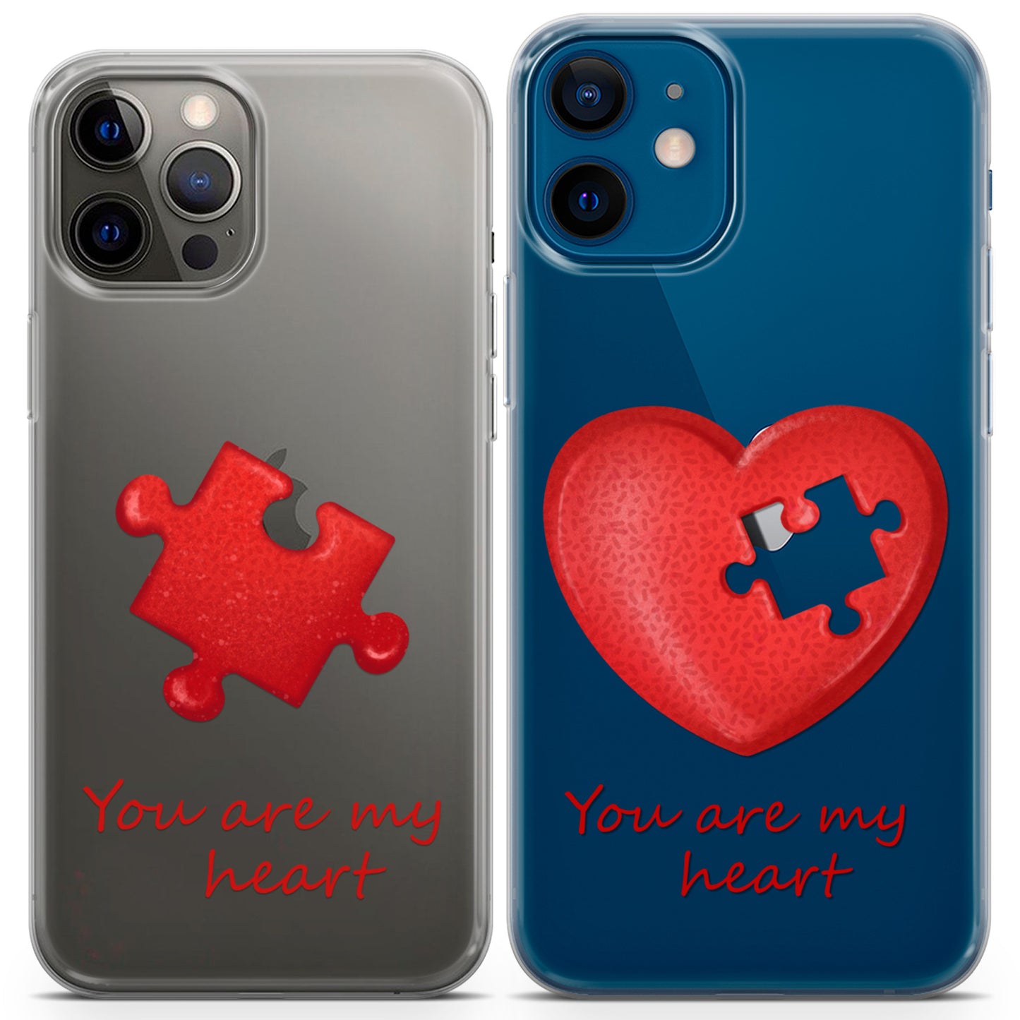 Cavka iPhone Couple Cases Puzzle Heart