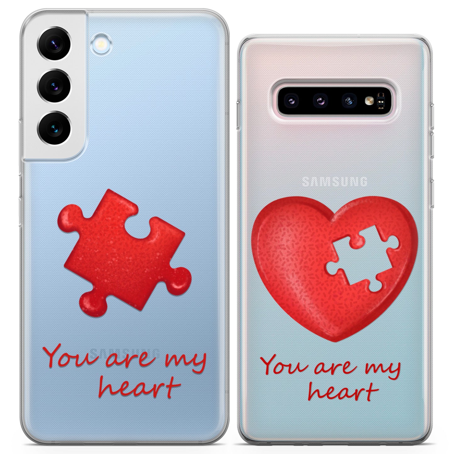 Cavka iPhone Couple Cases Puzzle Heart