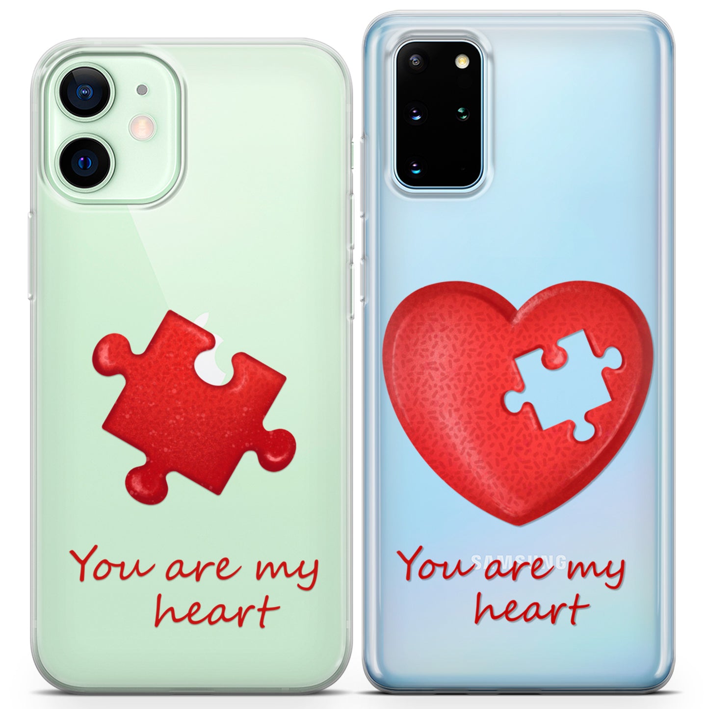 Cavka iPhone Couple Cases Puzzle Heart