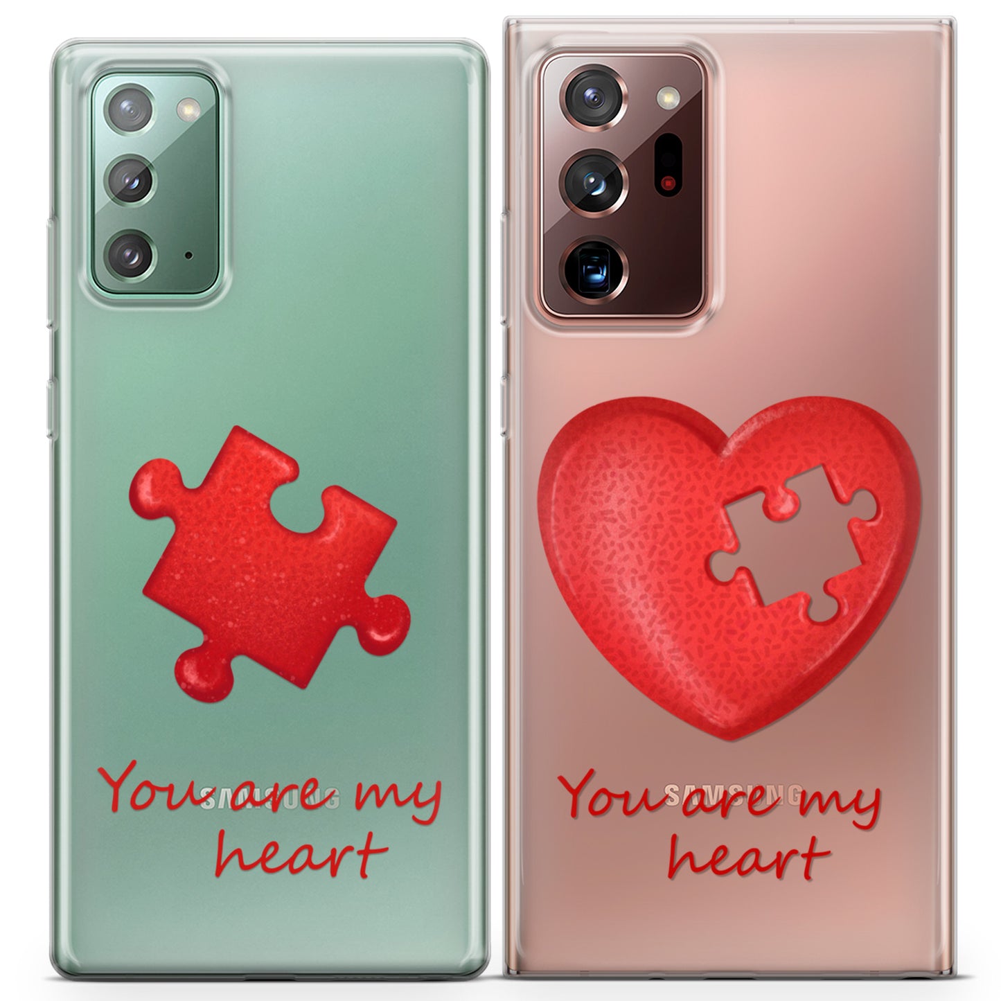 Cavka iPhone Couple Cases Puzzle Heart