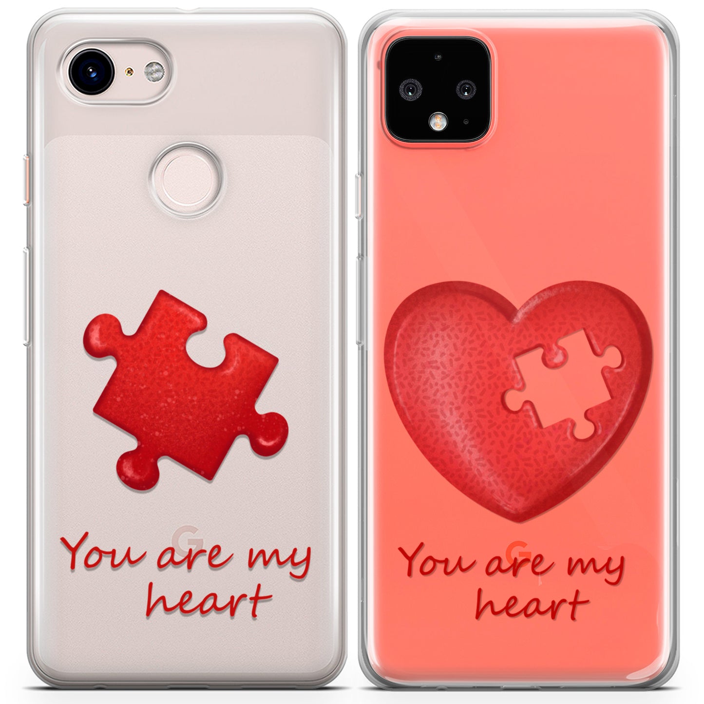 Cavka iPhone Couple Cases Puzzle Heart