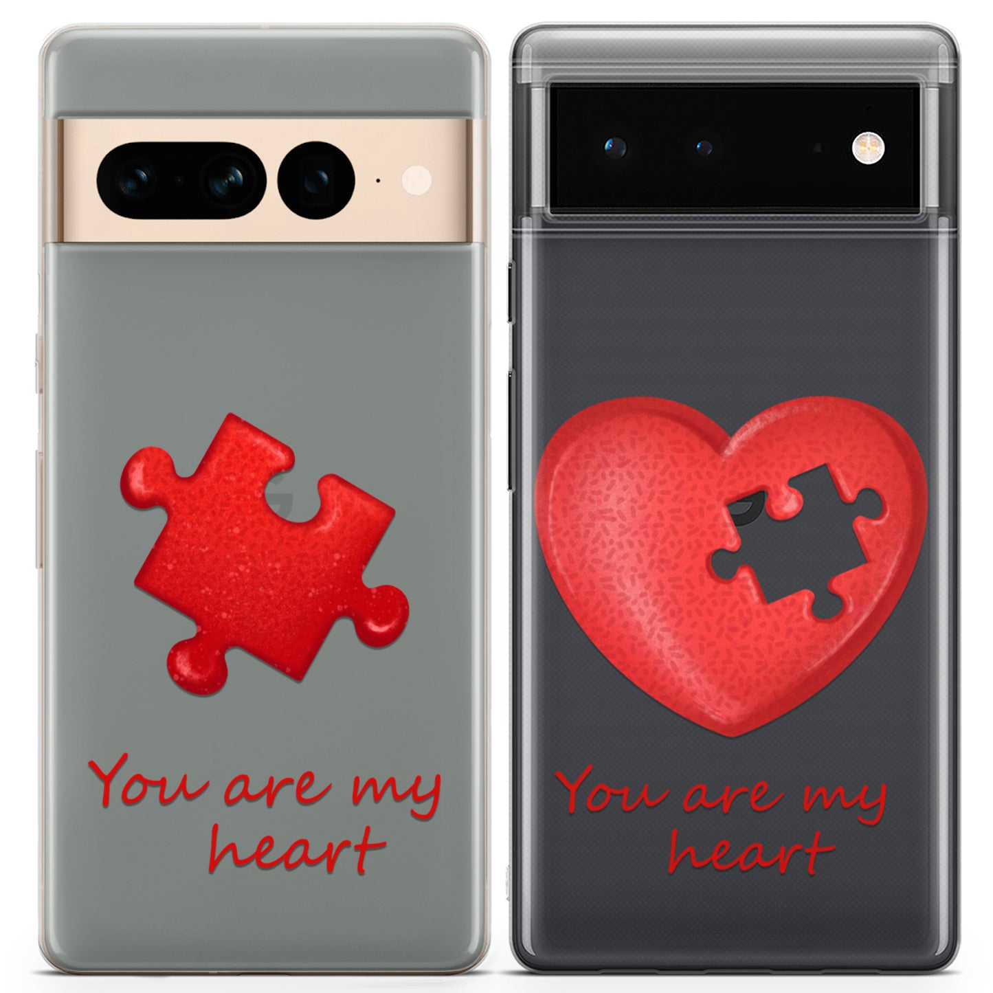 Cavka iPhone Couple Cases Puzzle Heart