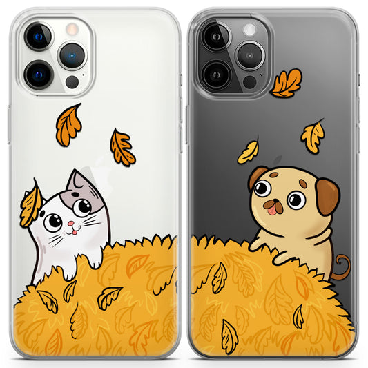 Cavka iPhone Couple Cases Autumn Pets