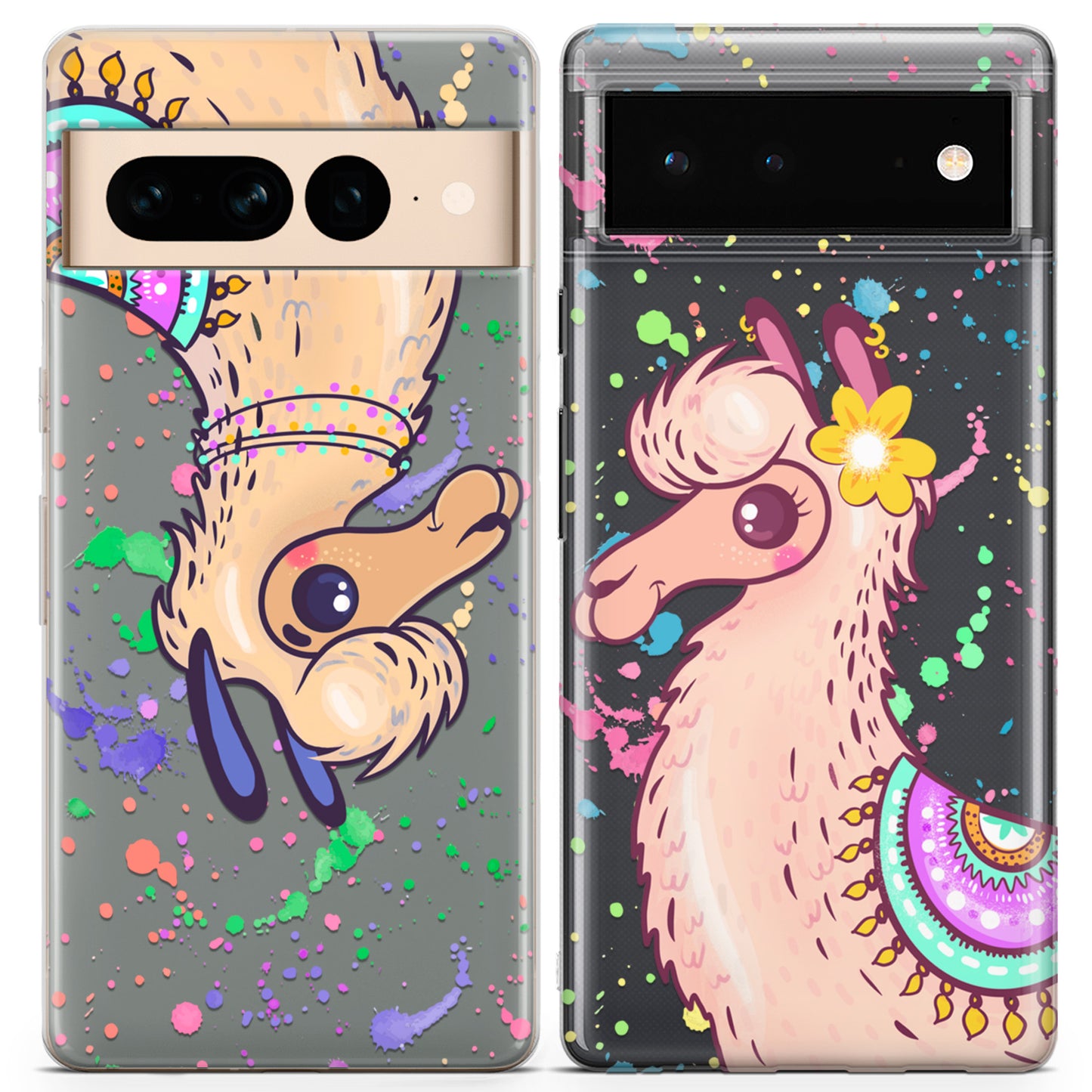 Cavka iPhone Couple Cases Colorful Llamas