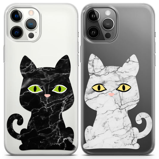 Cavka iPhone Couple Cases Marble Cats