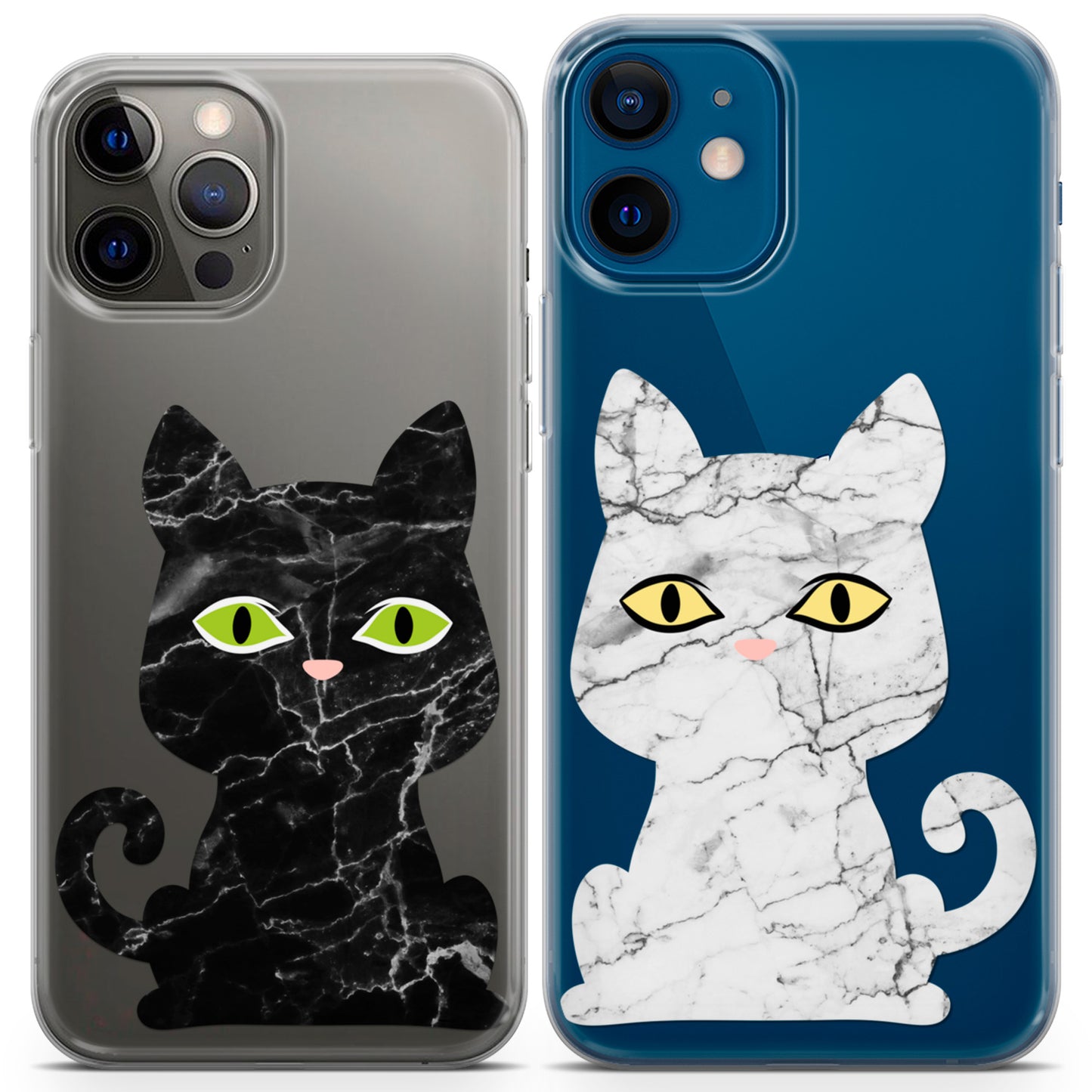 Cavka iPhone Couple Cases Marble Cats