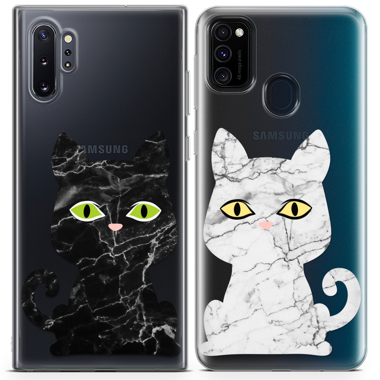 Cavka iPhone Couple Cases Marble Cats