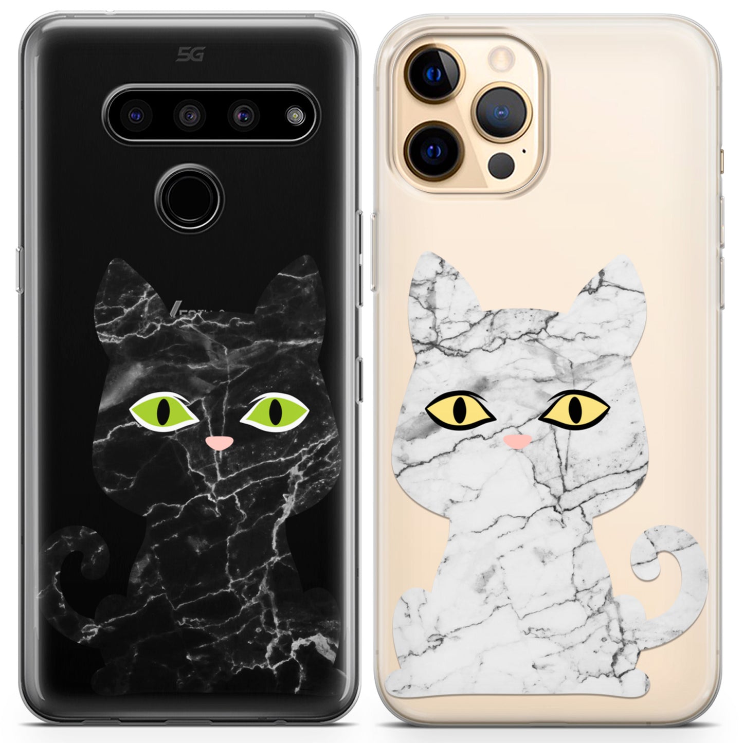 Cavka iPhone Couple Cases Marble Cats