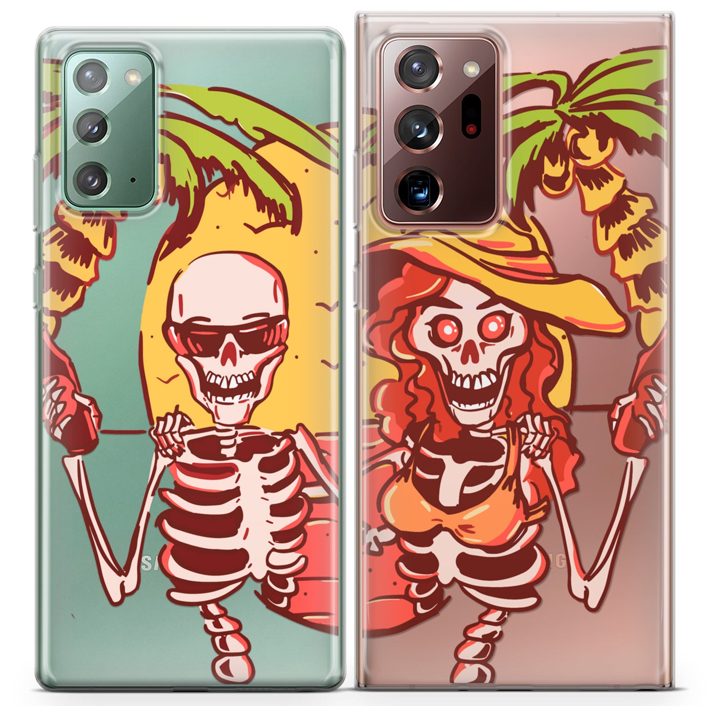 Cavka iPhone Couple Cases Hawaiian Skeletons