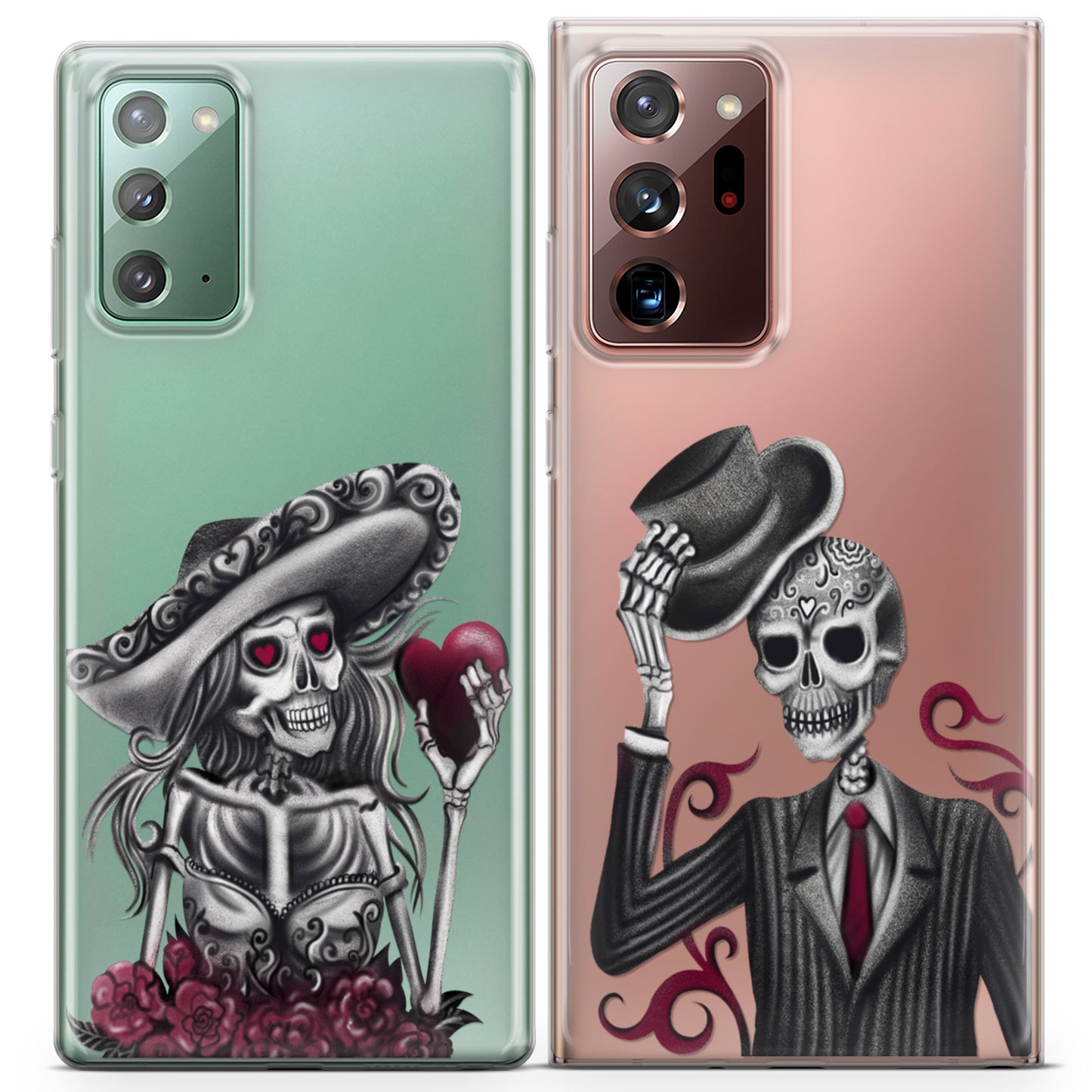 Cavka iPhone Couple Cases Calavera Skeletons