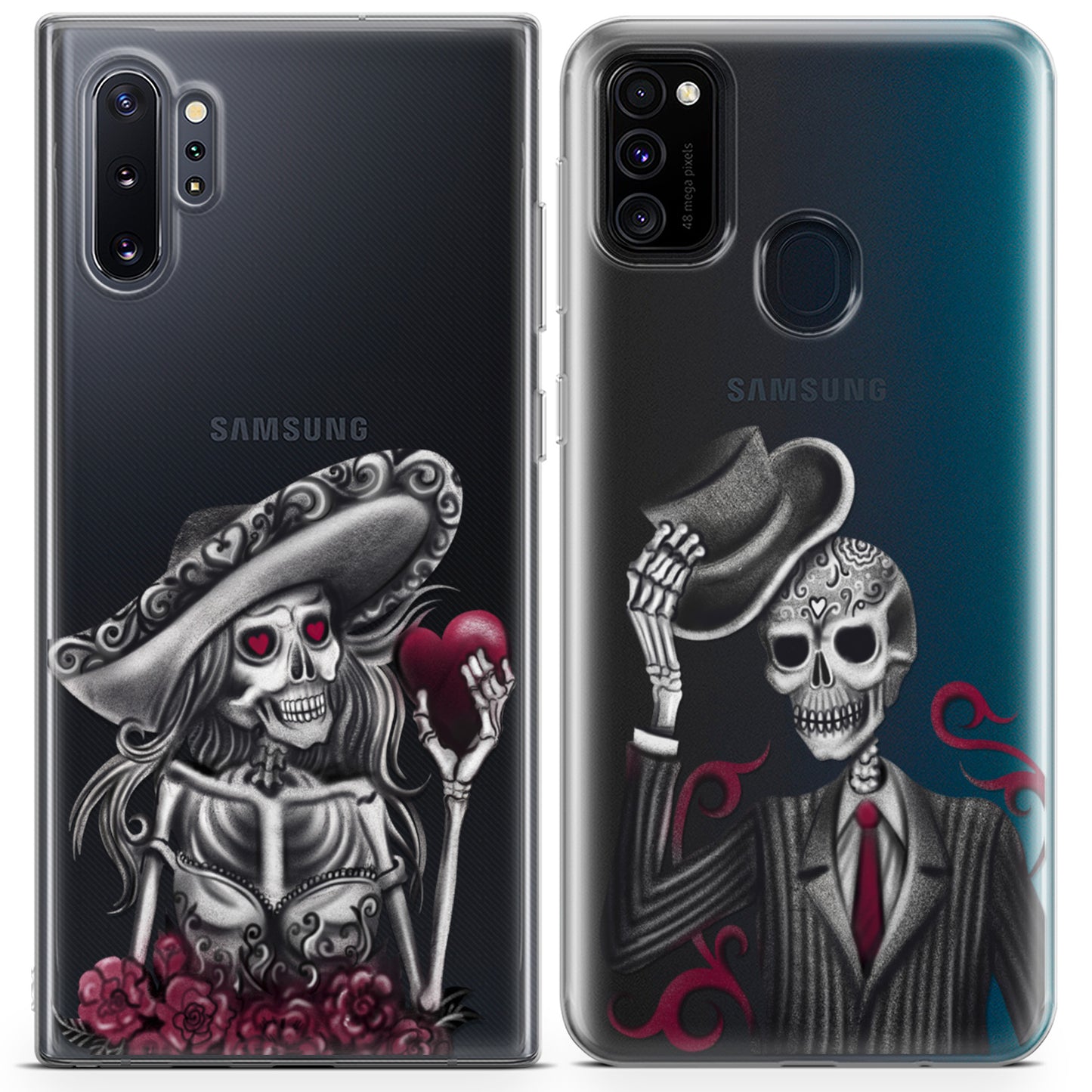 Cavka iPhone Couple Cases Calavera Skeletons