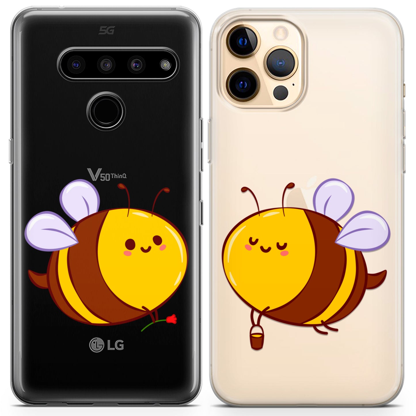 Cavka iPhone Couple Cases Kawaii Honeybees