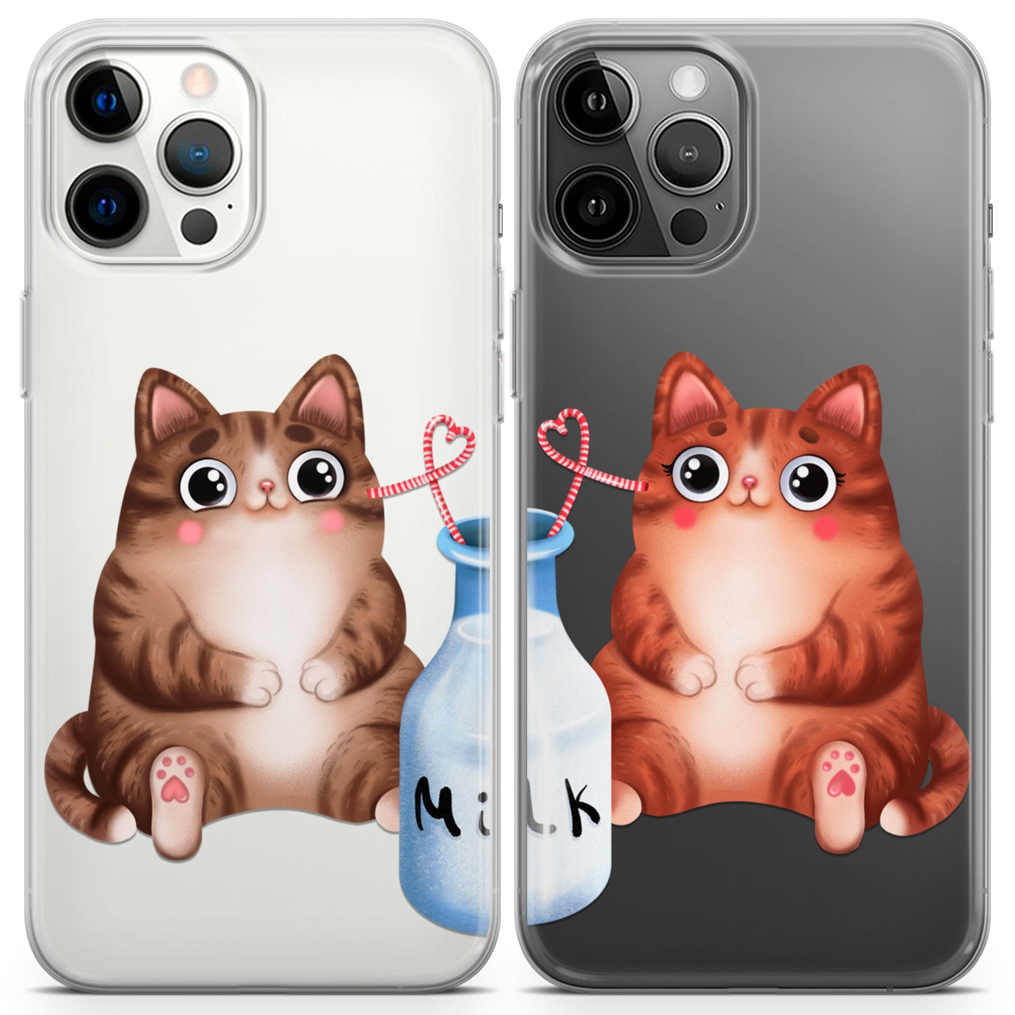 Cavka iPhone Couple Cases Cats Milk